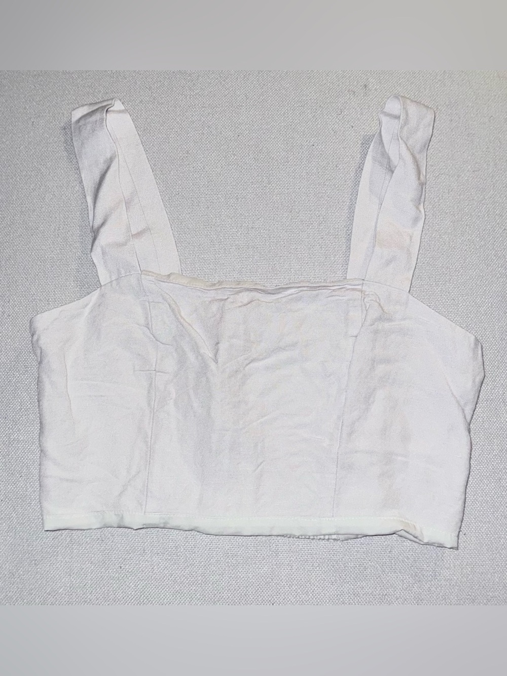 Oak & Fort Beige cropped cotton linen tank top